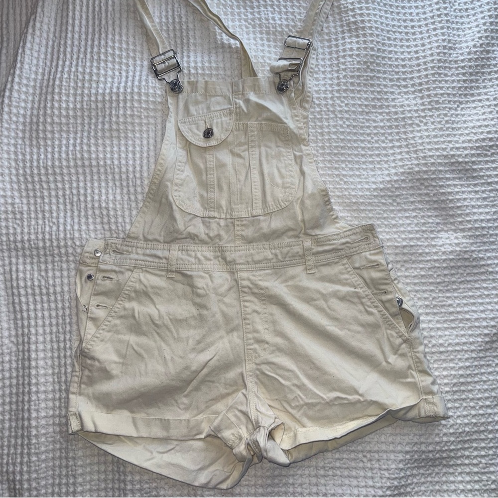 Women's Cream Denim Overalls